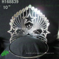 Pentagrama Full Round Pageant Coroas Tiara Tiara Tiara Big Rhinestone